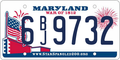 MD license plate 6BJ9732