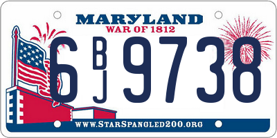 MD license plate 6BJ9738