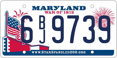 MD license plate 6BJ9739