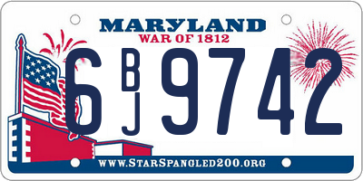 MD license plate 6BJ9742