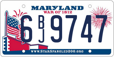 MD license plate 6BJ9747