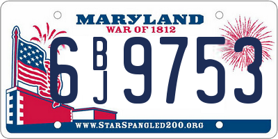 MD license plate 6BJ9753