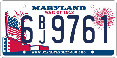 MD license plate 6BJ9761