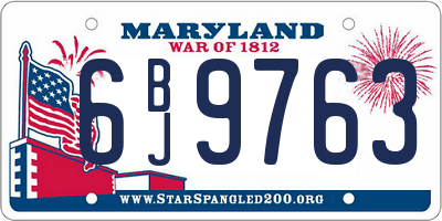 MD license plate 6BJ9763