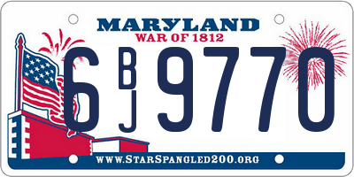MD license plate 6BJ9770