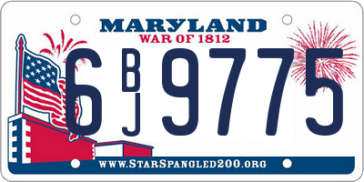 MD license plate 6BJ9775