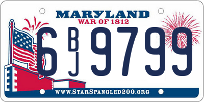 MD license plate 6BJ9799