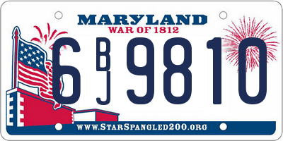 MD license plate 6BJ9810