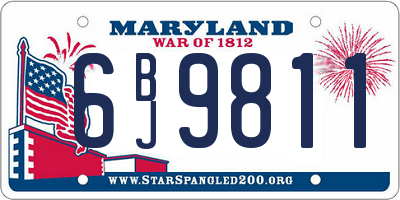 MD license plate 6BJ9811