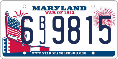 MD license plate 6BJ9815