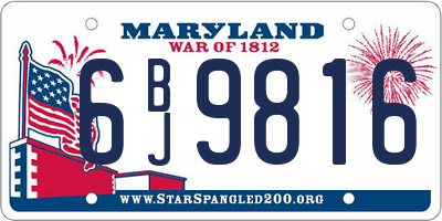 MD license plate 6BJ9816