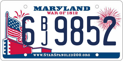 MD license plate 6BJ9852
