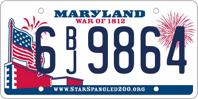 MD license plate 6BJ9864