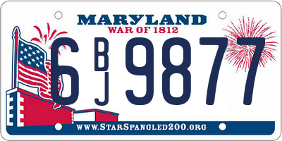 MD license plate 6BJ9877