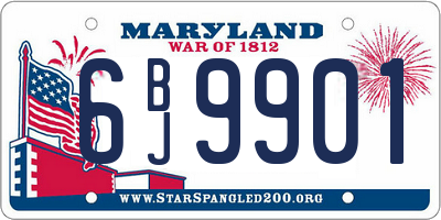 MD license plate 6BJ9901