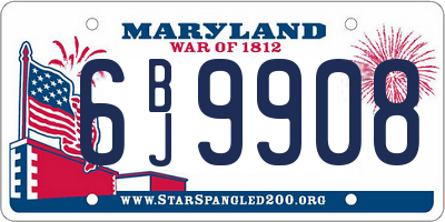 MD license plate 6BJ9908