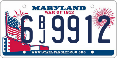 MD license plate 6BJ9912