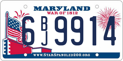 MD license plate 6BJ9914