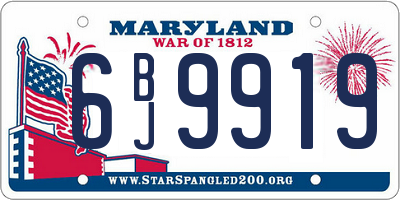 MD license plate 6BJ9919