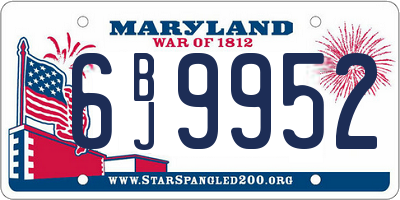 MD license plate 6BJ9952