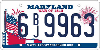 MD license plate 6BJ9963