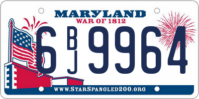 MD license plate 6BJ9964