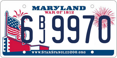 MD license plate 6BJ9970