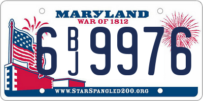 MD license plate 6BJ9976