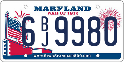 MD license plate 6BJ9980