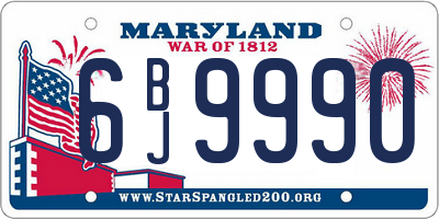 MD license plate 6BJ9990