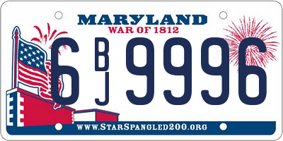 MD license plate 6BJ9996