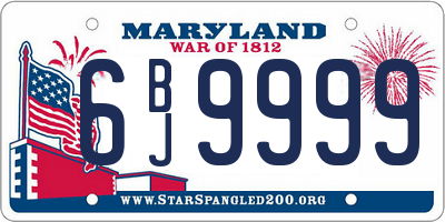 MD license plate 6BJ9999