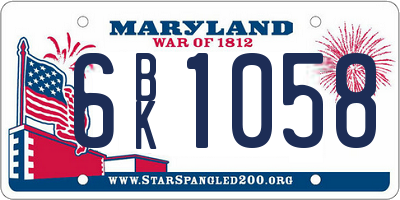 MD license plate 6BK1058