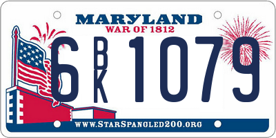 MD license plate 6BK1079