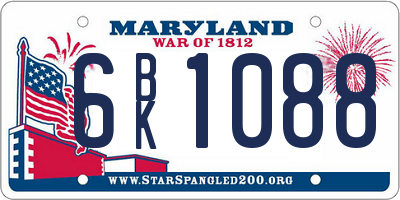 MD license plate 6BK1088