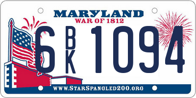 MD license plate 6BK1094