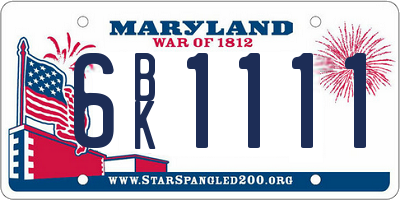 MD license plate 6BK1111