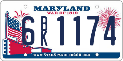 MD license plate 6BK1174