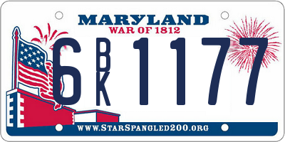 MD license plate 6BK1177