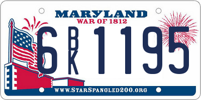 MD license plate 6BK1195