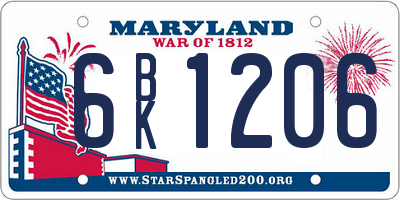 MD license plate 6BK1206