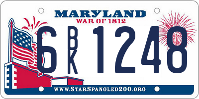 MD license plate 6BK1248