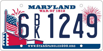 MD license plate 6BK1249