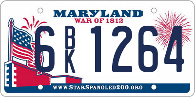 MD license plate 6BK1264