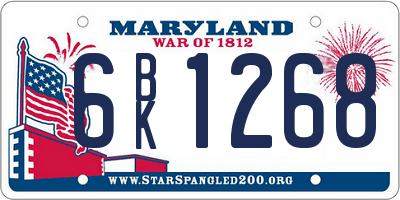 MD license plate 6BK1268