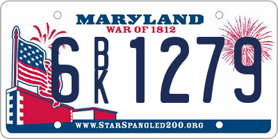MD license plate 6BK1279