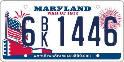 MD license plate 6BK1446