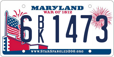 MD license plate 6BK1473