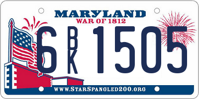 MD license plate 6BK1505