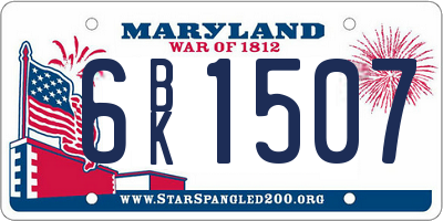MD license plate 6BK1507
